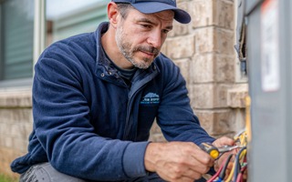 Residential HVAC Man w/ Wires